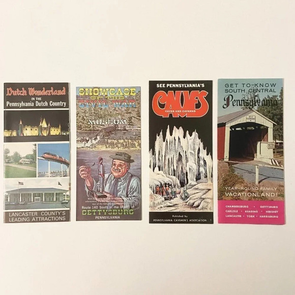 Vintage Pennsylvania Dutch Country Wonderland  Museum Caves Brochures Pamphlets - Picture 1 of 12